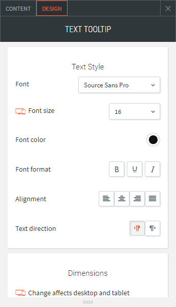 text tooltip widget