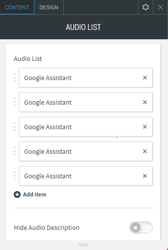 audio list widget