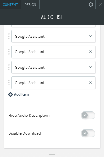 audio list widget