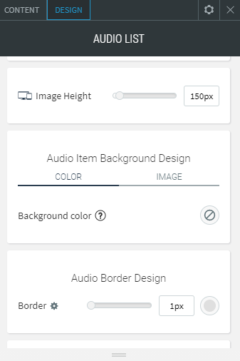 audio list widget