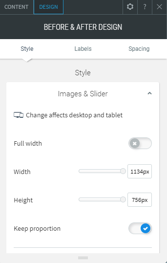 before and after widget
