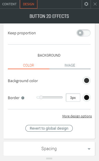 button 2d effects widget