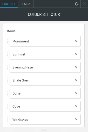 colour selector widget