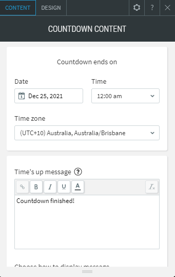 countdown duda widget