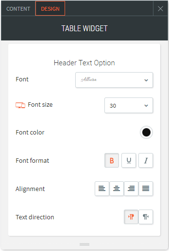 responsive table widget