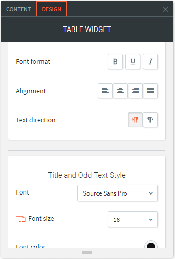 responsive table widget