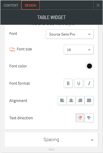 responsive table widget