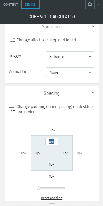 cube volume calculator widget
