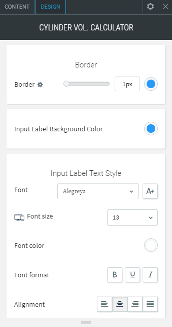 cylinder volume calculator widget