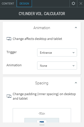 cylinder volume calculator widget