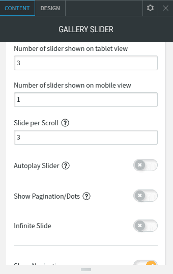 gallery slider widget