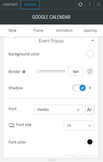 google calendar widget
