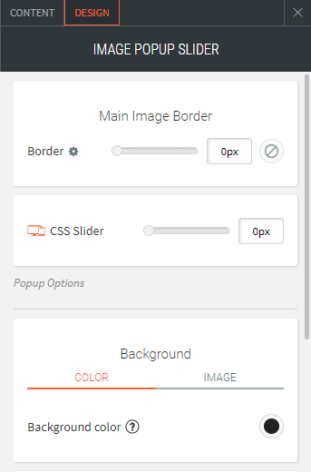 image popup slider widget
