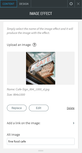 image effects widgets