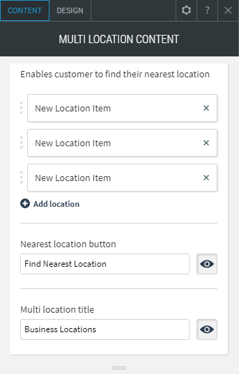 multi location widget
