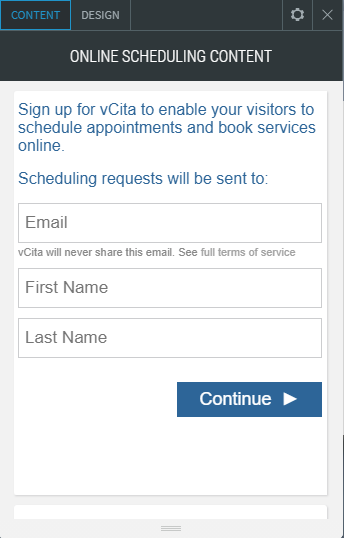 online scheduling widget