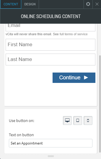 online scheduling widget