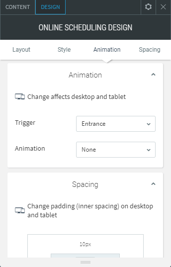 online scheduling widget