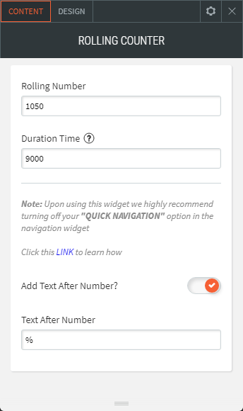rolling counter widget
