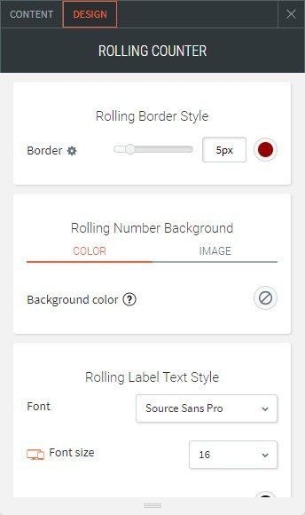 rolling counter widget