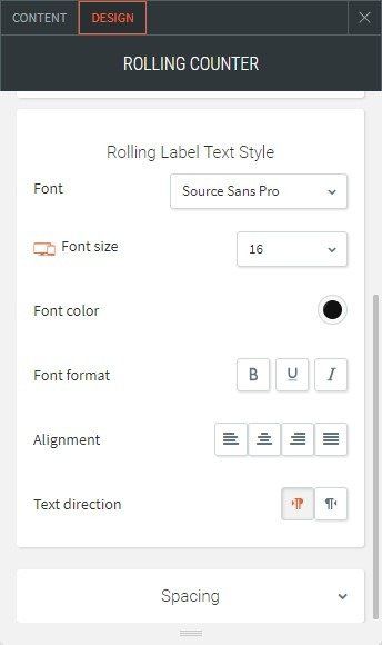 rolling counter widget