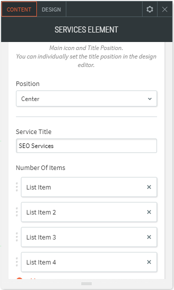 services group widget