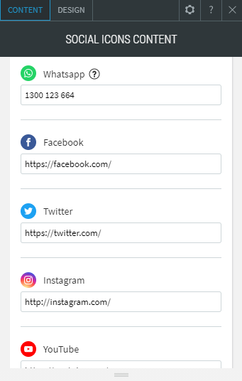 social icons widget