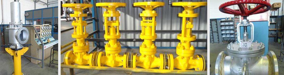 En la configuración de fábrica se incluyen varias válvulas amarillas con volantes rojos.