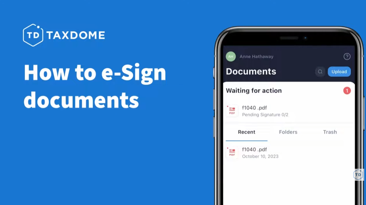how to e-sign tax documents.