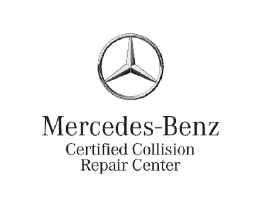 The logo for mercedes benz certified collision repair center