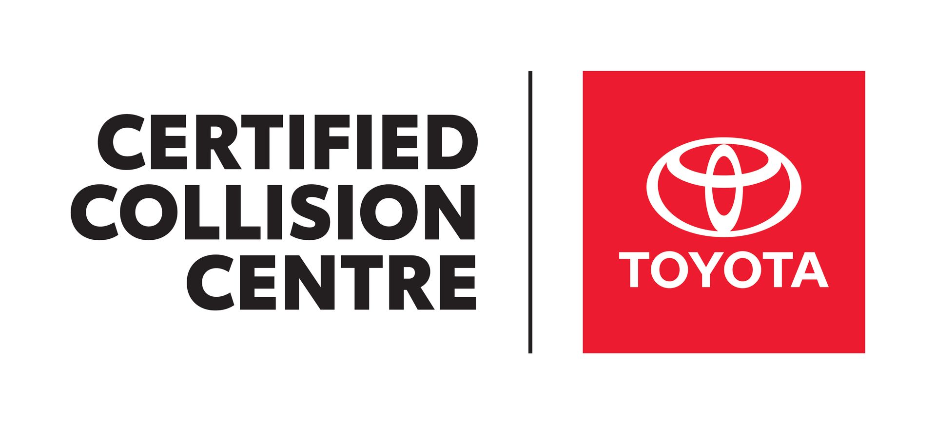 The logo for the certified collision centre is a toyota logo.