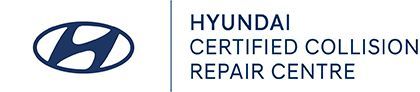 The logo for hyundai certified collision repair centre.
