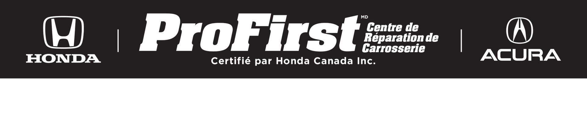 A black and white logo for profirst honda and acura