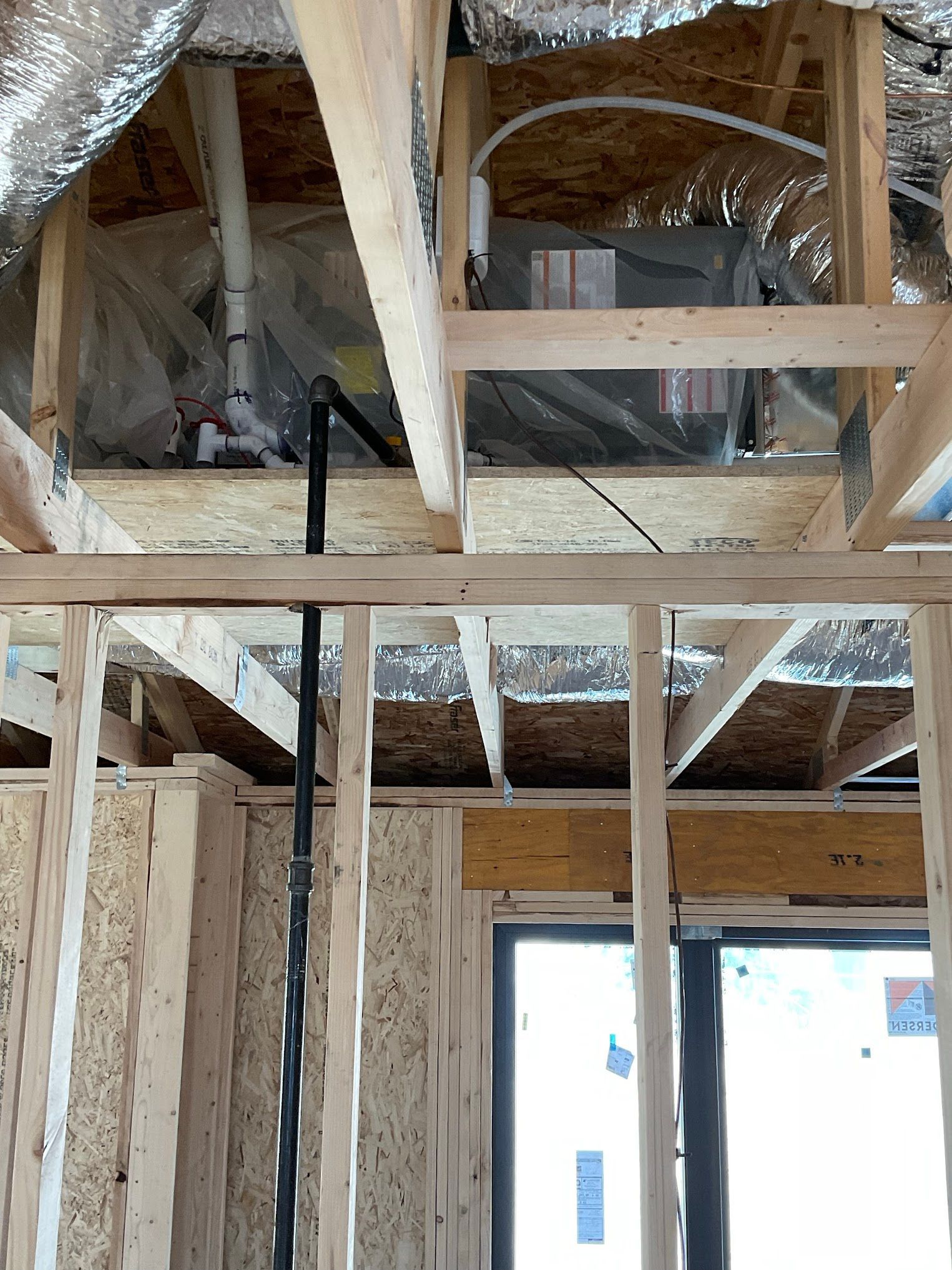 A picture of the inside of a house under construction
