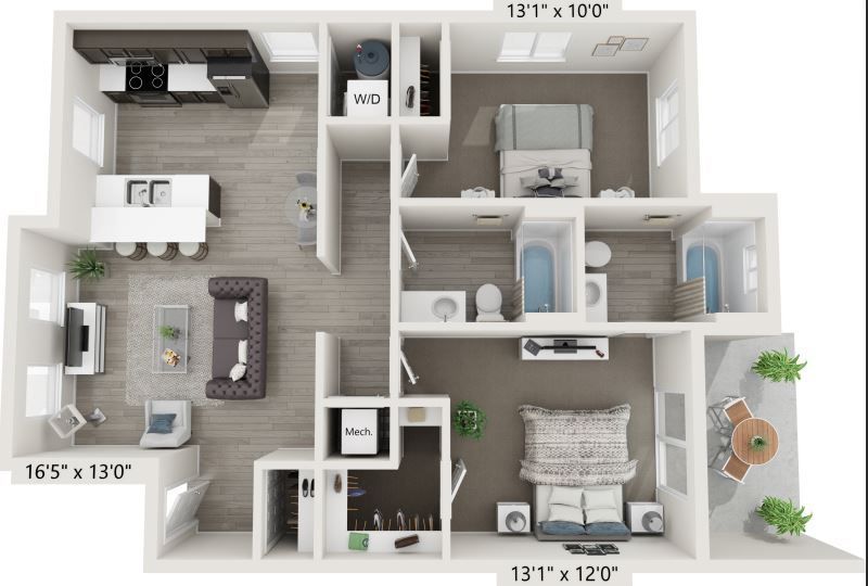2x2 Duplex floorplan
