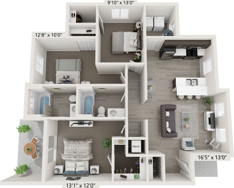 3x2 Diamond floorplan