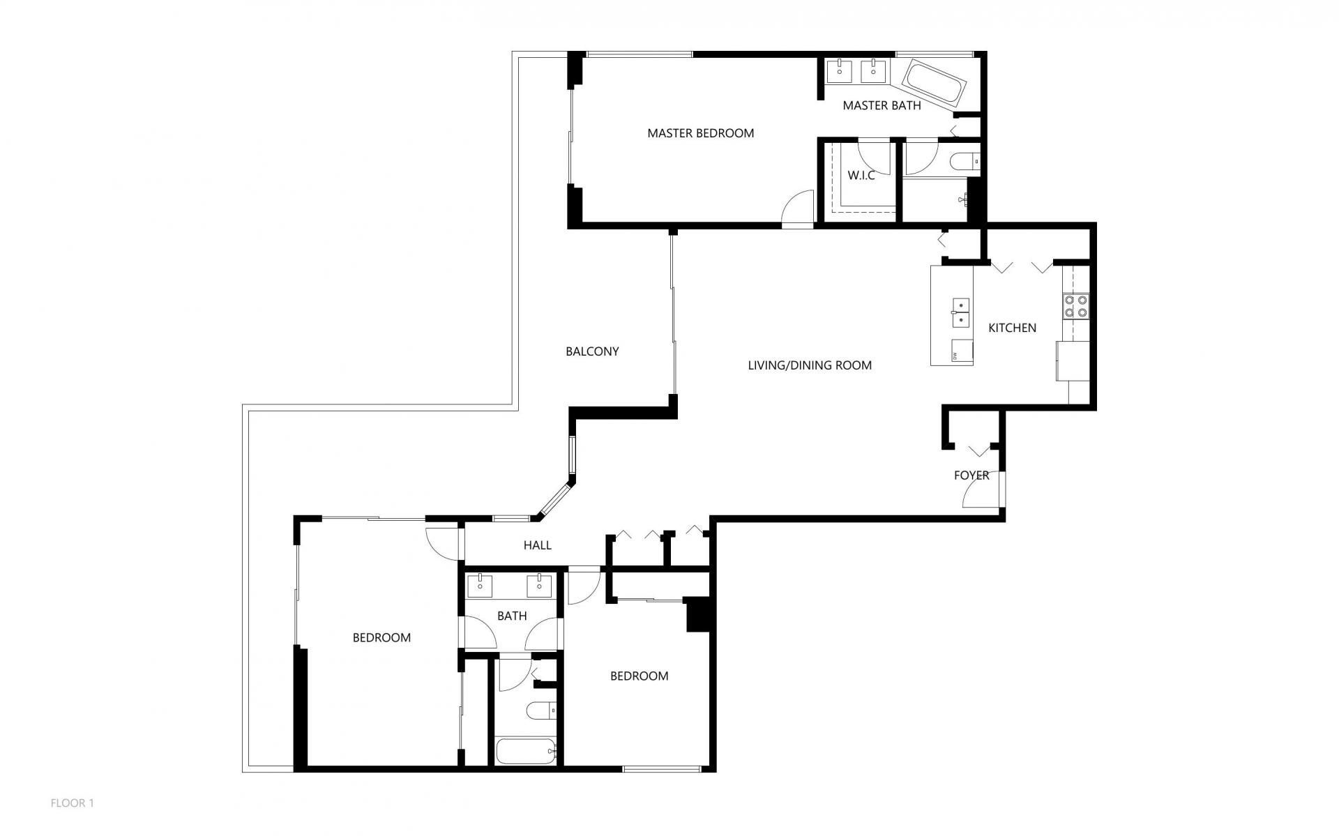 Floor Plan: 3 BEDROOM · 2 BATHROOM