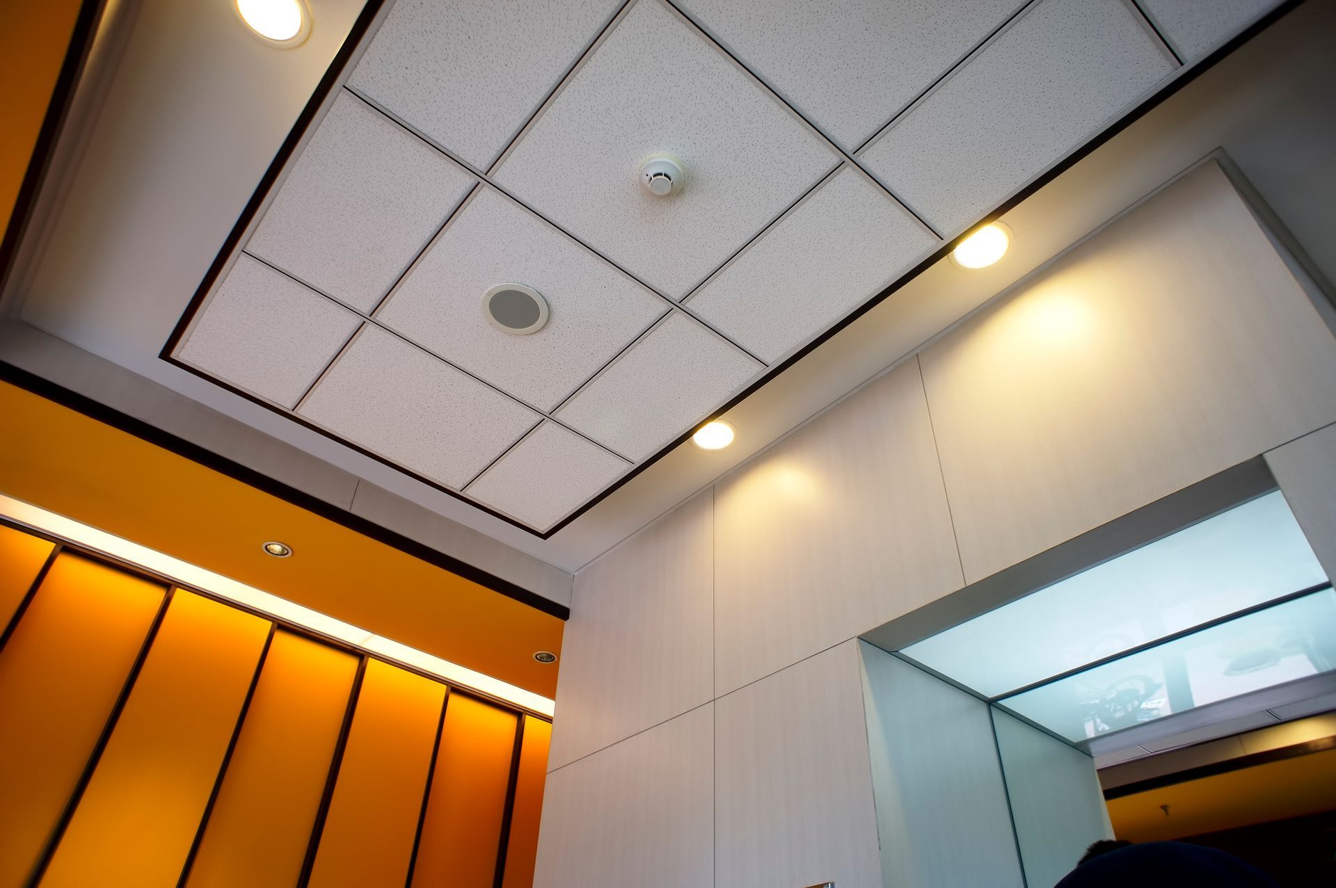 A staircase with a built in closet underneath it.