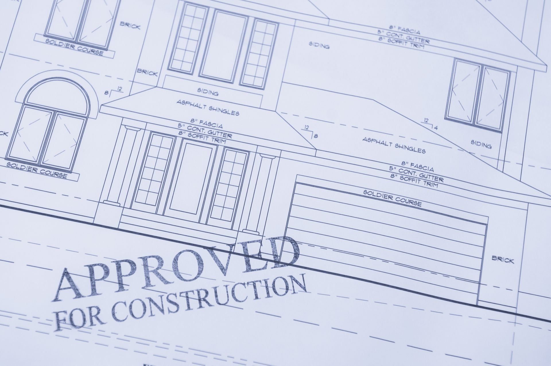 A drawing of a house has been approved for construction