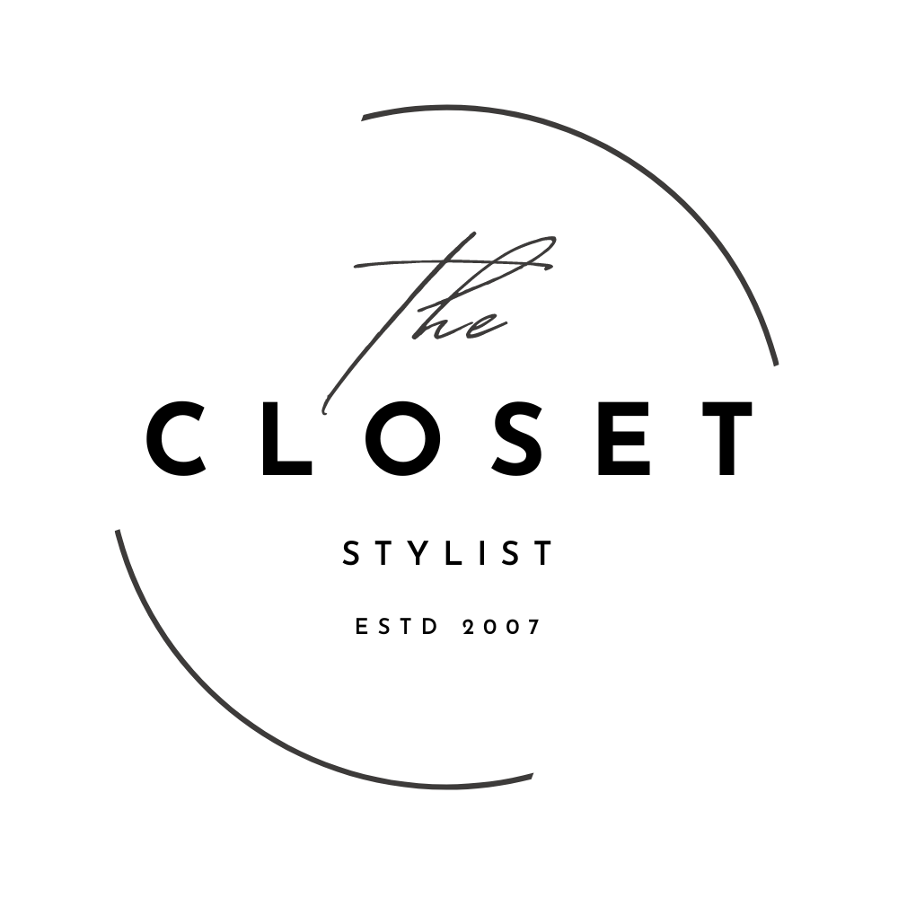 A black and white logo for the closet stylist.