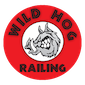 Wild Hog Railing logo: red circle with a snarling hog graphic and "WILD HOG RAILING" in white text.