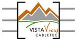 Logo: Mountains, green hills, orange/gray peaks, black square, "Vista View Cabletec" text, gray horizontal lines.