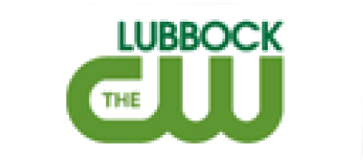 The logo for lubbock the cw is green and white