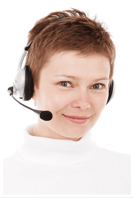 woman with headset
