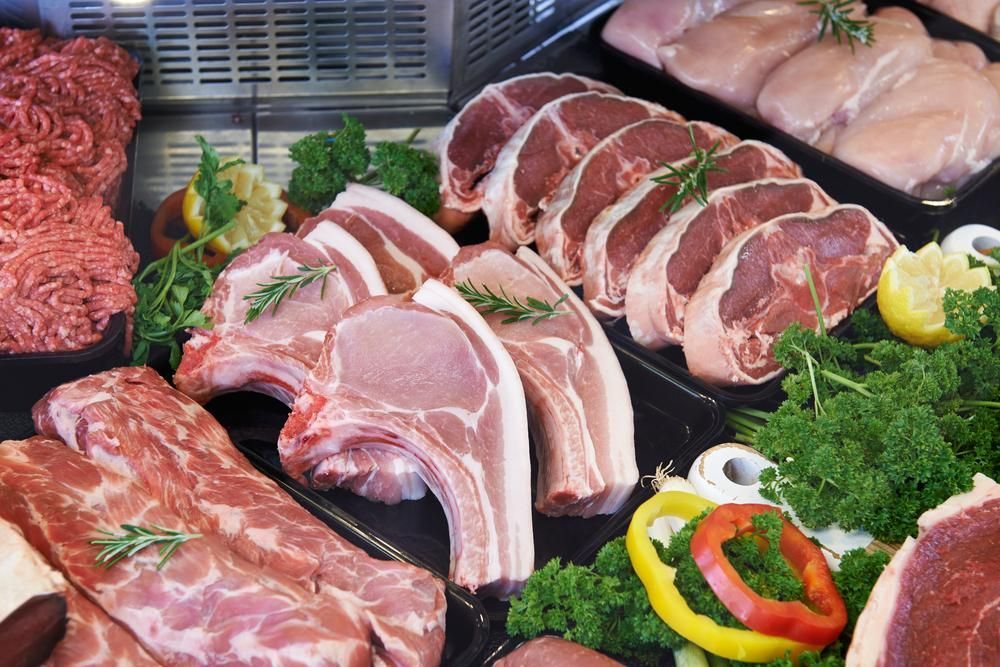 A Variety of Meats and Vegetables Are Displayed on a Shelf — Multy Cut Meats In Cooktown, QLD
