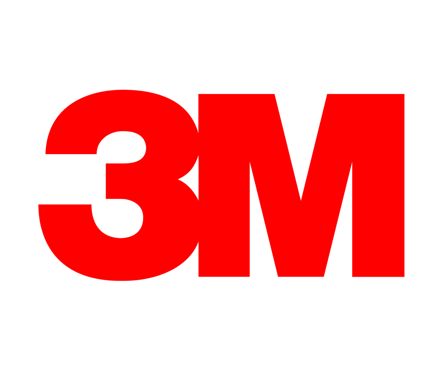 El logotipo de 3M es rojo y blanco sobre un fondo blanco.