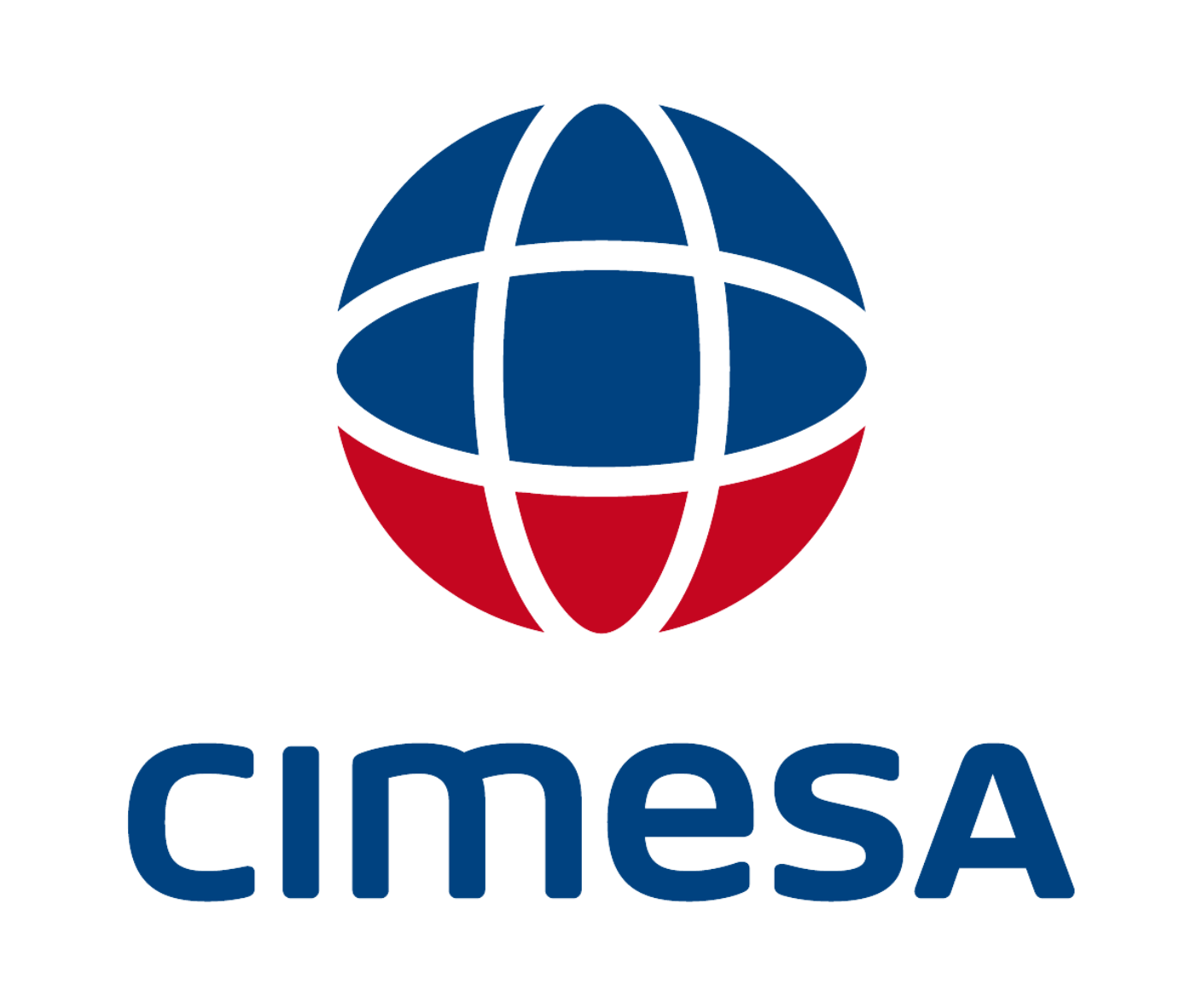 Un globo azul y rojo con la palabra cimesa debajo.