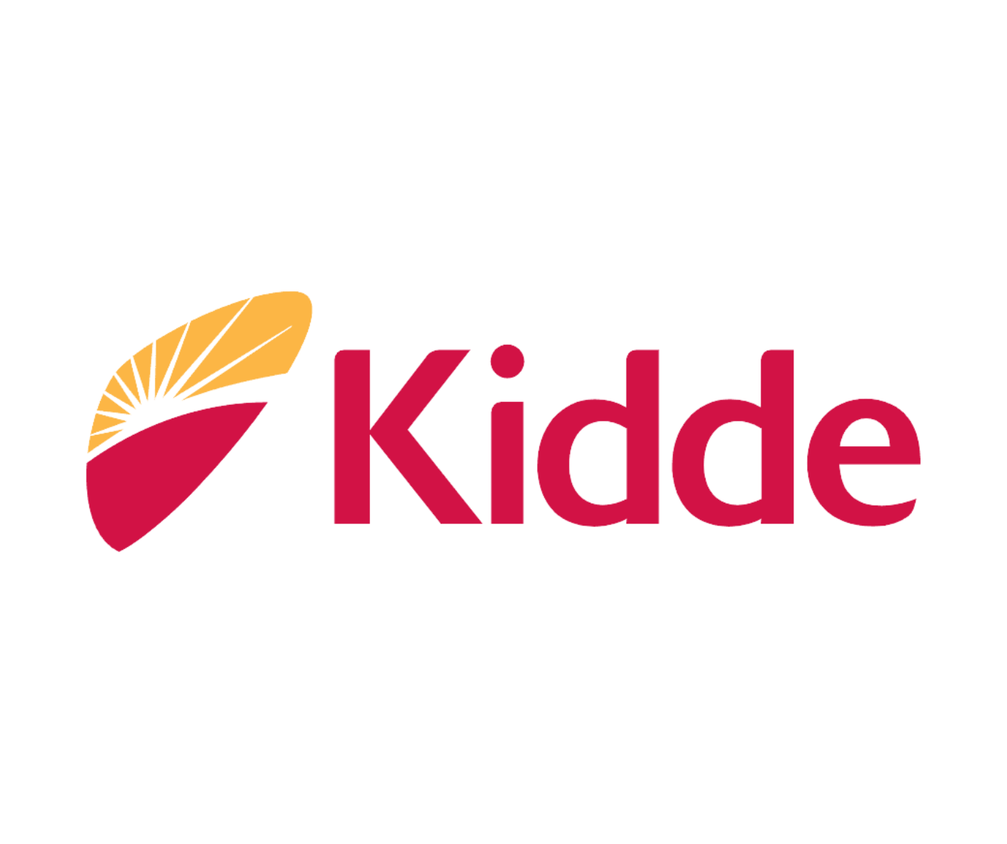 Un logotipo rojo y amarillo para Kidde sobre un fondo blanco.