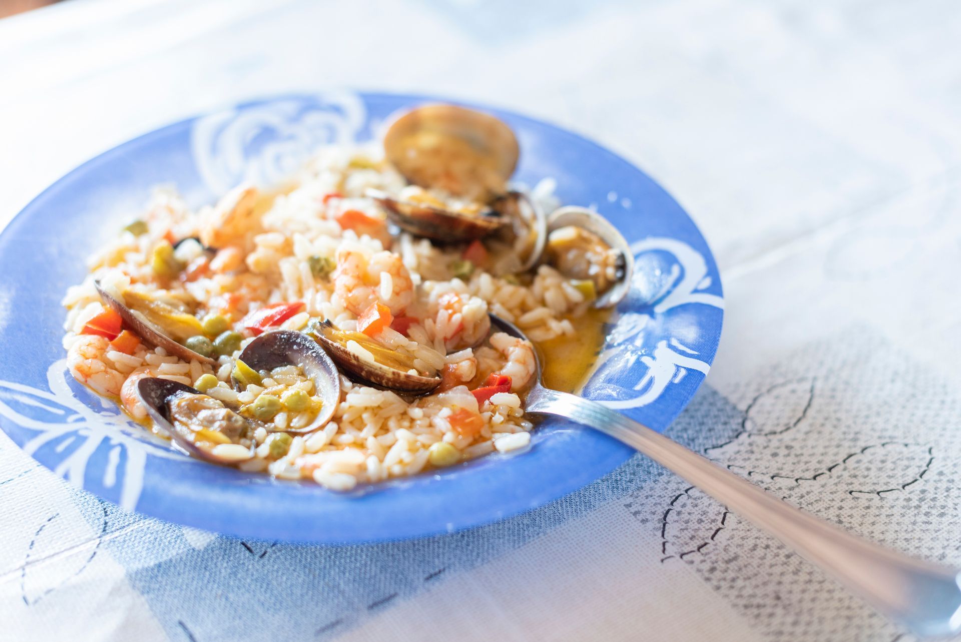 Rice with seafood on a dinner plate — Conway, SC — Graham Seafood Supplies Inc.
