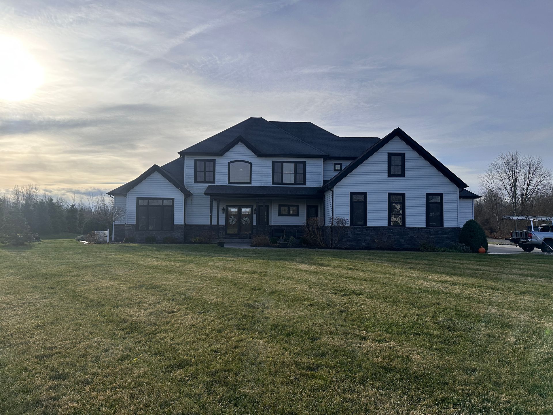 Home before our holiday lighting installation